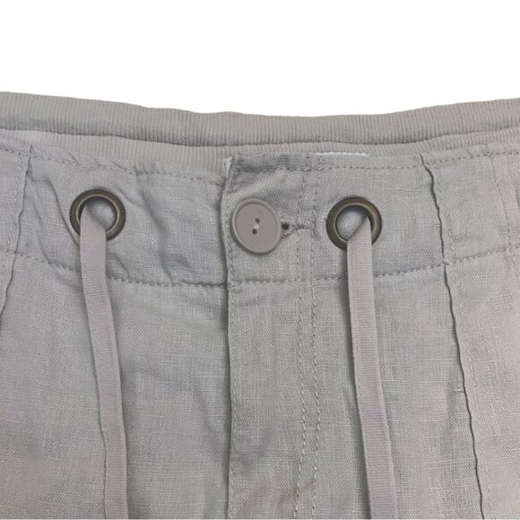 Sanctuary Tan Khaki Beige Drawstring Linen Shorts Size 31 XL Utility - Picture 2 of 10